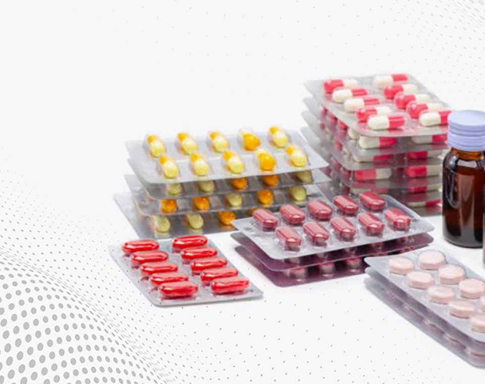 tablet of pills and syrup medicine on white background with copy space, health care and medical concept background, edit tone